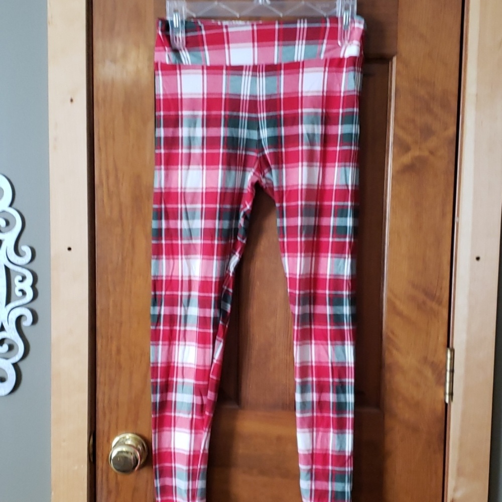 Lularoe holiday plaid OS leggings